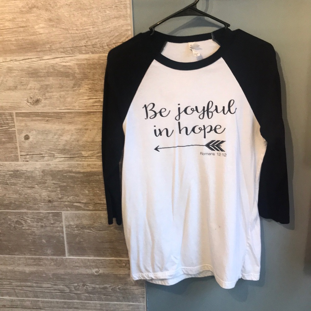 Romans 12:12 Baseball Tee Size Medium